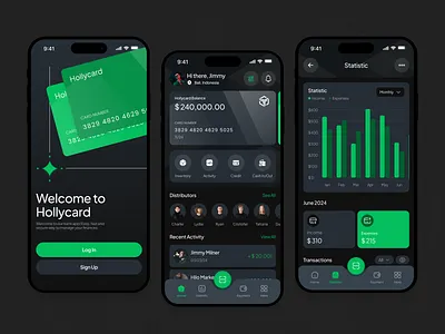 Hollycard - Finance mobile app app bank banking banking app expenses finance finance app financial fintech graph mobile mobile app mobile design money payment saas transaction transfer ui ux