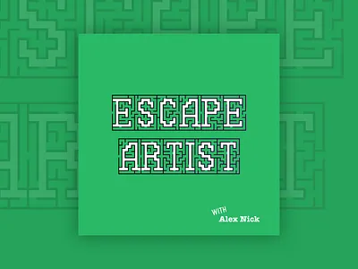 Escape Artist Podcast Cover Concept 12 album album art album artwork album cover album cover design branding concept design flat fun illustration logo podcast podcast art podcast logo podcasting podcasts simple typography