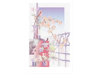 bokeh, kodemari, and anemone b3d blender eevee flower illustration