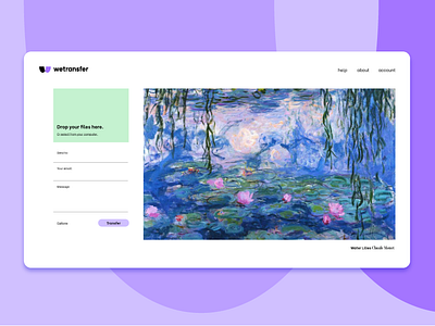 wetransfer website concept brand branding icon interface logo logotype monogram purple symbol ui