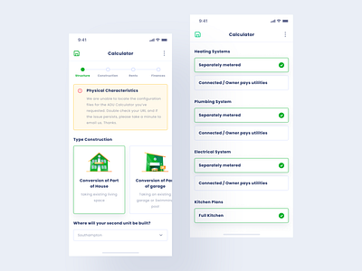 Housing Calculator App app application building dashboard design estate flat home house household housing interface minimal product design real estate ui ux