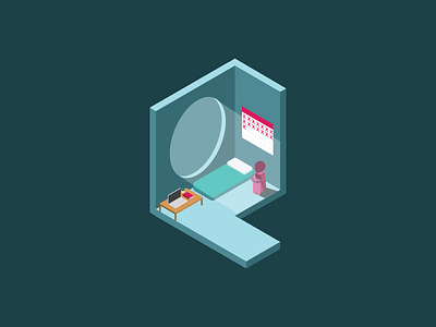 Self-Isolation illustration isometric