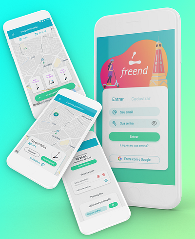 Freend app design scooter ui ux