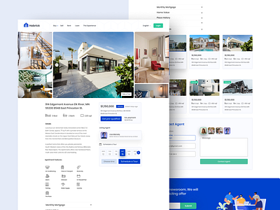 Real Estate Home Detail Page about home agent details page home feature homepage design landing page property property search real estate details page realestate schedule time uidesign visual design webdesign