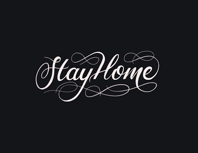 Stay Home handlettering lettering script sketch type typography