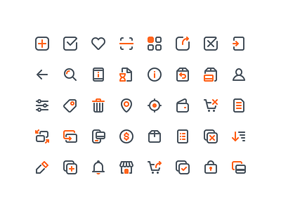 Icon set for the eCommerce app ecommerce flat icon flat icons icon icon design icon pack icon set iconography iconpack icons iconset line icon line icons mobile app icon mobile app icons