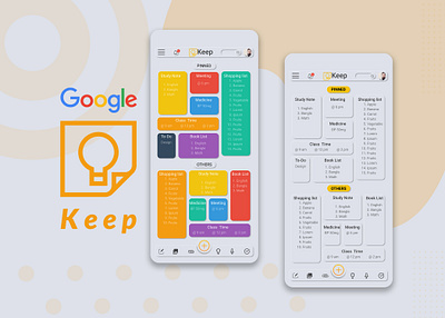 Google Keep App Concept Design app design design ui ux