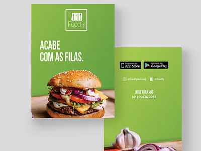 Foodfy App Flyer app brand identity delivery delivery app design flyer flyer design food app portuguese print typography