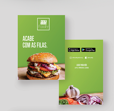 Foodfy App Flyer app brand identity delivery delivery app design flyer flyer design food app portuguese print typography