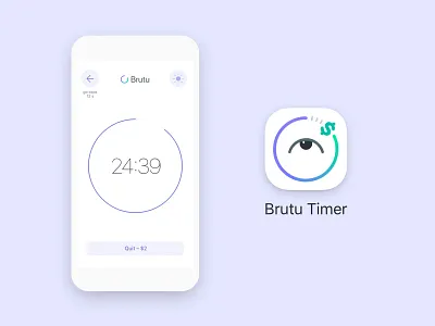 Brutu Timer appstore branding break card card design design app finance icon ios iphone logo startup time ui ux visual design