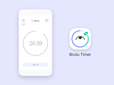 Brutu Timer appstore branding break card card design design app finance icon ios iphone logo startup time ui ux visual design