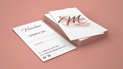 M Studio Cosmetic by Márcia Pereira Business Cards branding business business card bussines card communication design graphic logo mockup typography