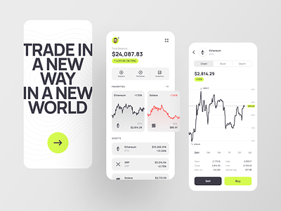 Crypto Exchange App app app design app ui bitcoin concept crypto crypto app crypto wallet cryptocurrency ethereum financial app interface light theme mobile mobile app mobile ui ui ui visual design user interface ux