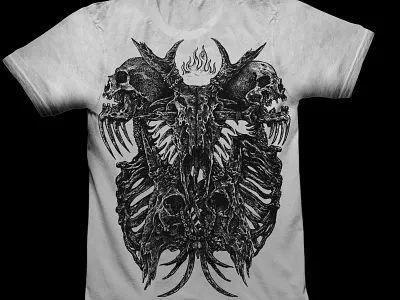 SOLD artwork band merch dark art dark artist horror art illustration macabre merch design skull t shirt design