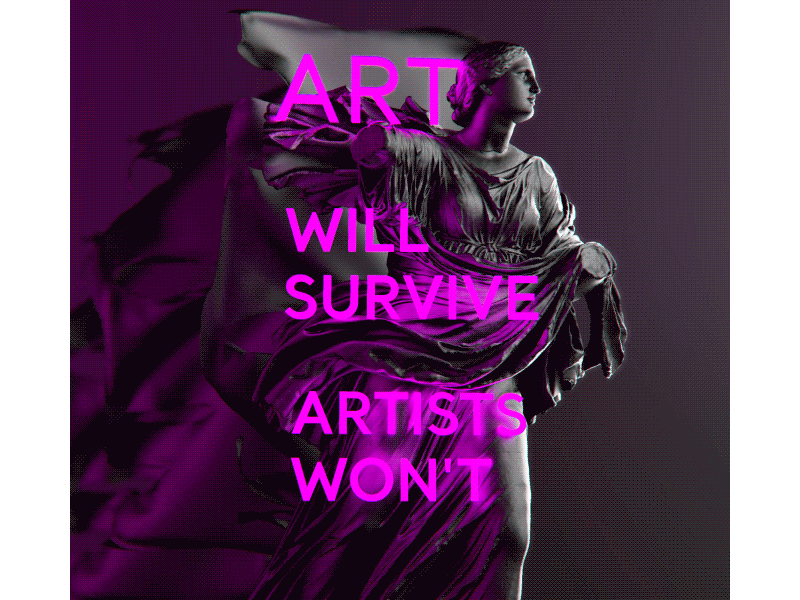 Art Will Survive Artist Won't 3d 3dartist alperdurmaz animation art artist black dark design designer digitalart flag illustration lighting motion motiondesigner typogaphy