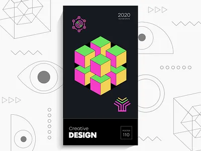 Abstract geometric poster badge badges elements emblem forms geometric shape icon icons label labels logo logos marks polygon pyramid shape sign symbol vector