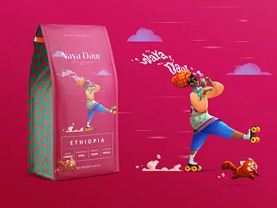 Coffee Pack Design brand identity branding coffee coffee bean bag design drawing food graphic design hand draw illustration india indian logo logotype package design packaging packaging design red panda sketch vector