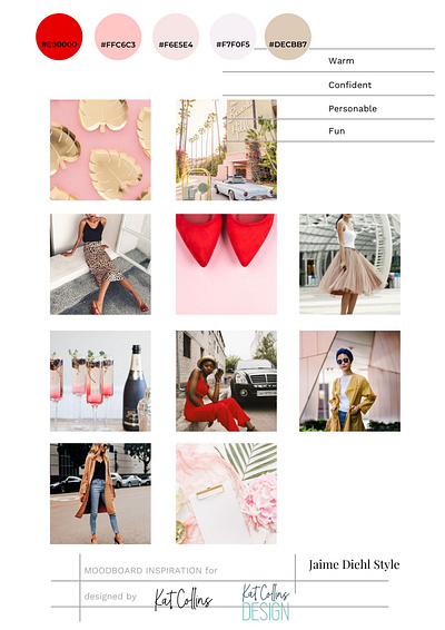 Jaime Diehl Style Moodboard branding design mood board moodboard typography web design website design