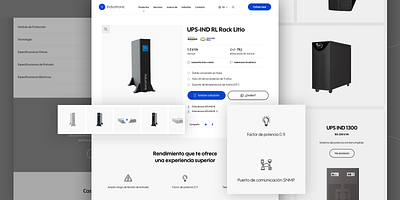 UI / UX Product Detail Page - Industronic blue detail page product technology ui ux