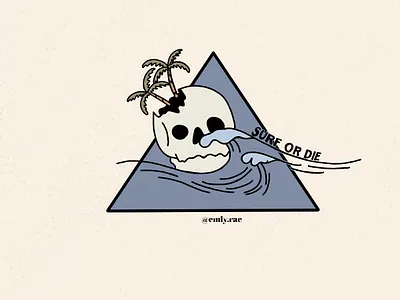 Surf or Die california graphic design illustration procreate