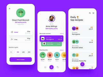 Vegetables Game App 2020 trend app card colors concept dashboard design dribbble game gamification minimal trend ui ux