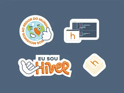 Hivecloud - Stickers branding hive illustration sticker technology world