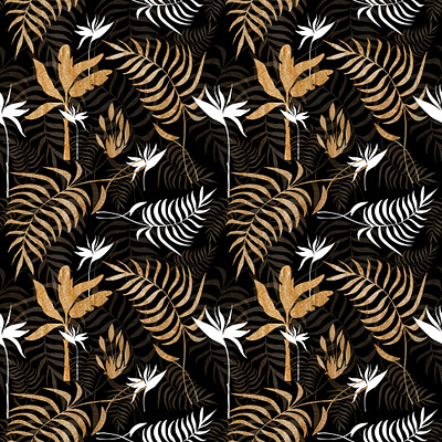 pattern template 3d animation app black branding gold illustration logo pattern seamlesspattern tropics