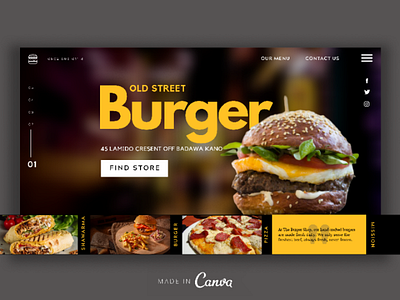 Old Street Burger Shop. branding canva identity illustration logo typography ui design