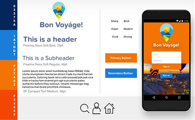 Travel App Stile Tile app branding branding design design icon logo moodboard sketch style tile typography ui vector