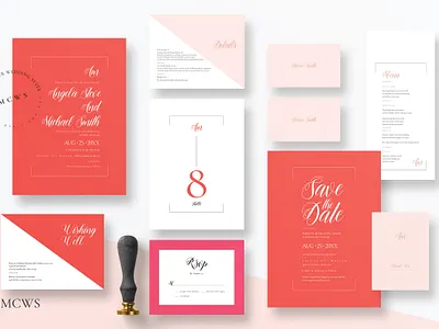 Mood Colour Wedding Suite 2020 anniversary blush bradesmaid bride diy elegant feminine groom illustration invitation invitations invite minimal minimalist modern pitch trendy wedding card wedding invitation