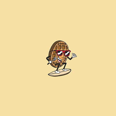 The Local Spot Mascot Logo branding branding and identity breakfast design hand drawn illustration illustrator lettering logo surfing type typography vector waffles