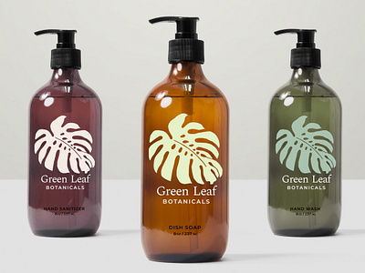 Green Leaf Botanicals branding design illustration typography
