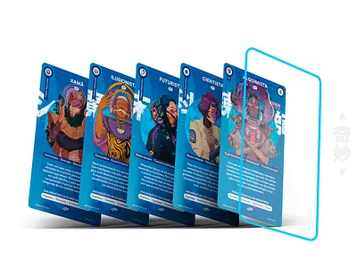 BAKKA cards 01 archetype artwork branding card design charecter design design futuristic graphic design illustration japanese art