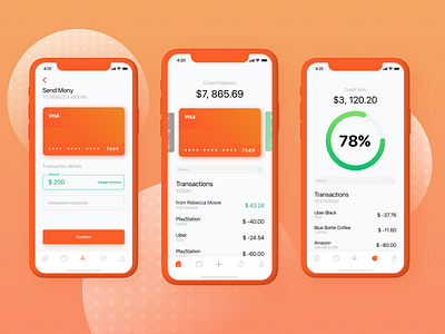 Banking app bank banking clean concept creditcard design finance finance app fintech interface mobile mobile ui ui