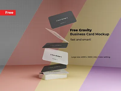 Free gravity business card mockup mockup
