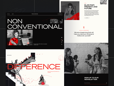 Nonconventional Show Website Home Page branding contrast design graphic design home page interface interview podcast ui user experience ux web design web marketing website