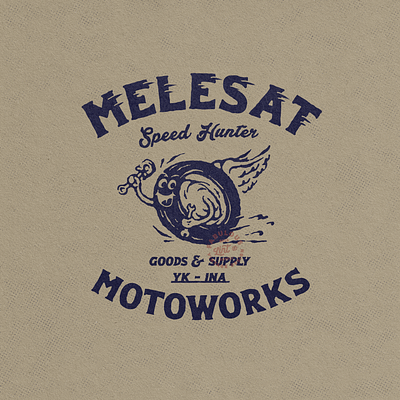 Melesat Motoworks - Available apparel design artwork brand brand design clothing design design graphic design illustration logo vintage vintage logo
