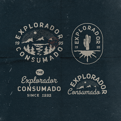 Explorador Consumador - Bundle pack available apparel design artwork brand brand design camping clothing design design graphic design illustration logo mountains outdoor vintage vintage logo