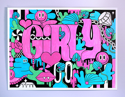 Girly illustrate illustration paint paint pens posca