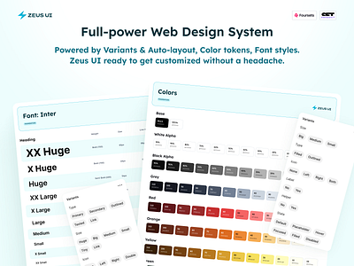 Figma web design system by ⚡️Zeus UI kit app design figma landing page site templates ui ui kit web