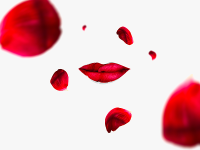 Flaunt campaign design fragrance illustration lips petals post poster art red rose scent social media website