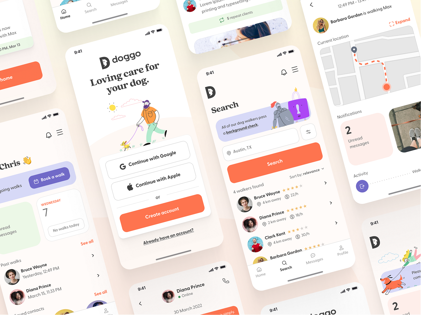 Doggo - dog walking service app by Nikolay Lechev on Dribbble