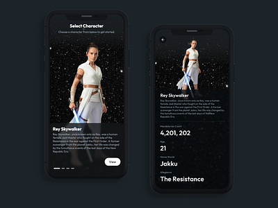 May the 4th be with you (Star Wars Day App) app app design darkmode design flutterflow lowcode may4th nocode rey skywalker starwars starwarsday ui ux