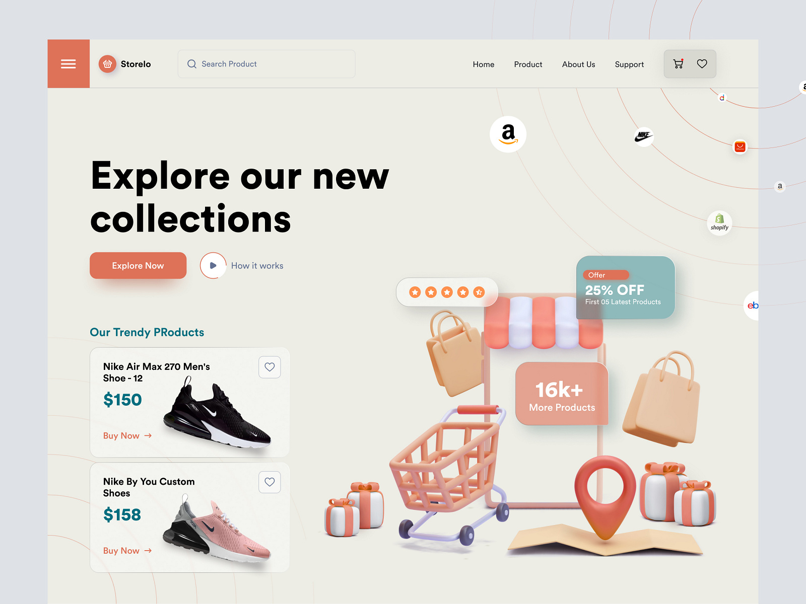 E-commerce Landing Page - Hero Section by Anik Deb on Dribbble