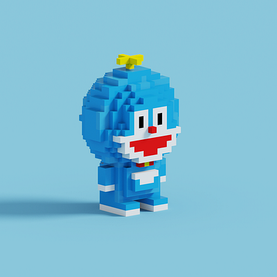 Doraemon Voxels 3d 3d art 3d artist 3d model blender character design cinema4d doraemon lego magicavoxel pixel toys vector visual design voxel voxel art voxelart voxels