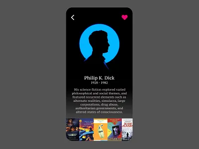 DailyUI - 006 - User Profile 006 books clean dailyui interface mobile profile sci fi ui userprofile ux