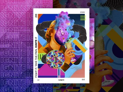 I is for Ignite abstract adobe photoshop collage digital collage fanart flotantte girl power glitch effect glitchart ignite movie poster pop art pop surrealism vaporwave vintage