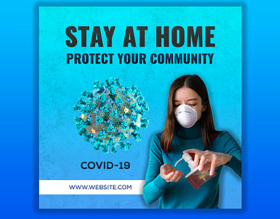 Covid 19 Instagram Banner Design adobe illustrator banner design illustration instagram instagram banner instagram post instagram template social media design stay at home stay home stay safe stayhome