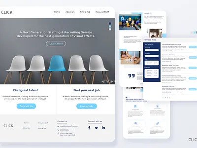 Staffing Website Redesign adobe xd design landing page landing page design sketch ui ui design ux web web design webdesign website website design