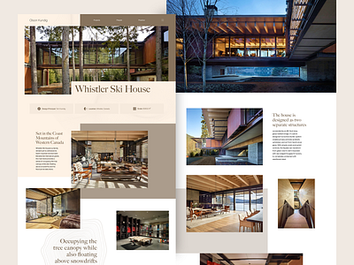 Whistler Ski House architechture clean flat grid home design homepage landing page minimal ui web web design website